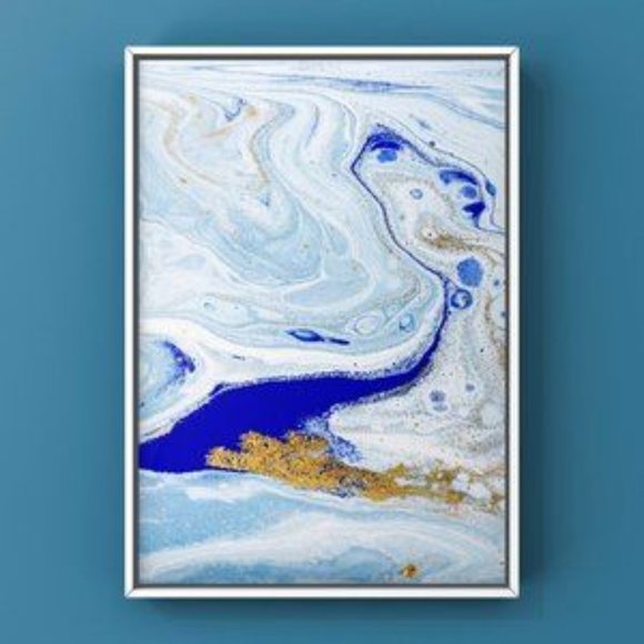 Contemporary Bubble Abstract Art Print, Blue - Picture 2 of 4